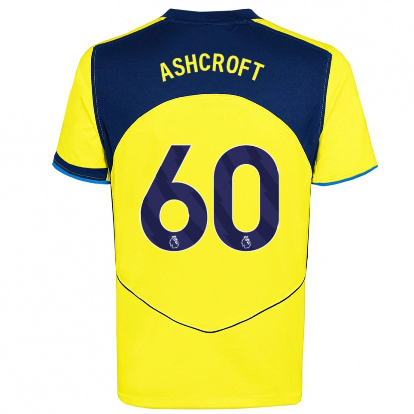 Danxen Hombre Camiseta Tyrell Ashcroft #60 Amarillo Marino Equipación Tercera 2025/26 La Camisa