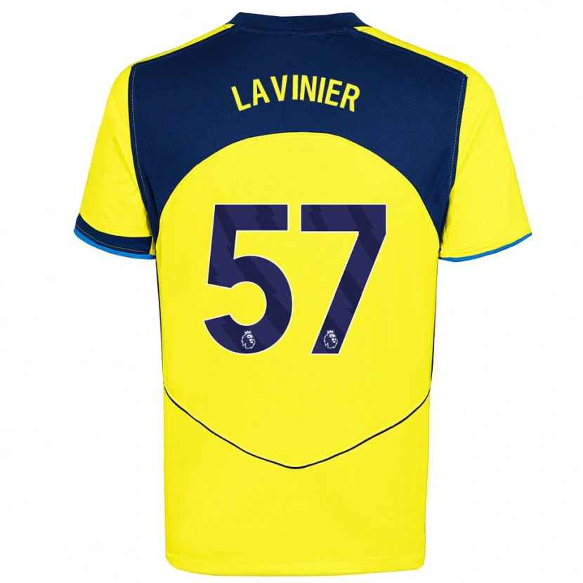 Danxen Hombre Camiseta Marcel Lavinier #57 Amarillo Marino Equipación Tercera 2025/26 La Camisa