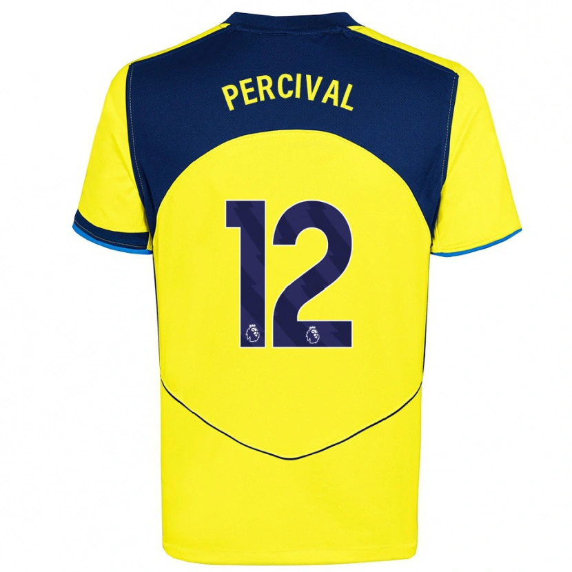 Danxen Hombre Camiseta Ria Percival #12 Amarillo Marino Equipación Tercera 2025/26 La Camisa