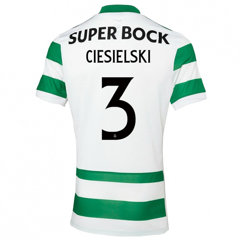 Danxen Mujer Camiseta Daniel Ciesielski #3 Verde Blanco 1ª Equipación 2025/26 La Camisa