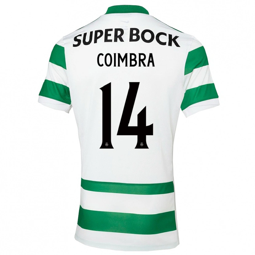 Danxen Mujer Camiseta Telmo Coimbra #14 Verde Blanco 1ª Equipación 2025/26 La Camisa
