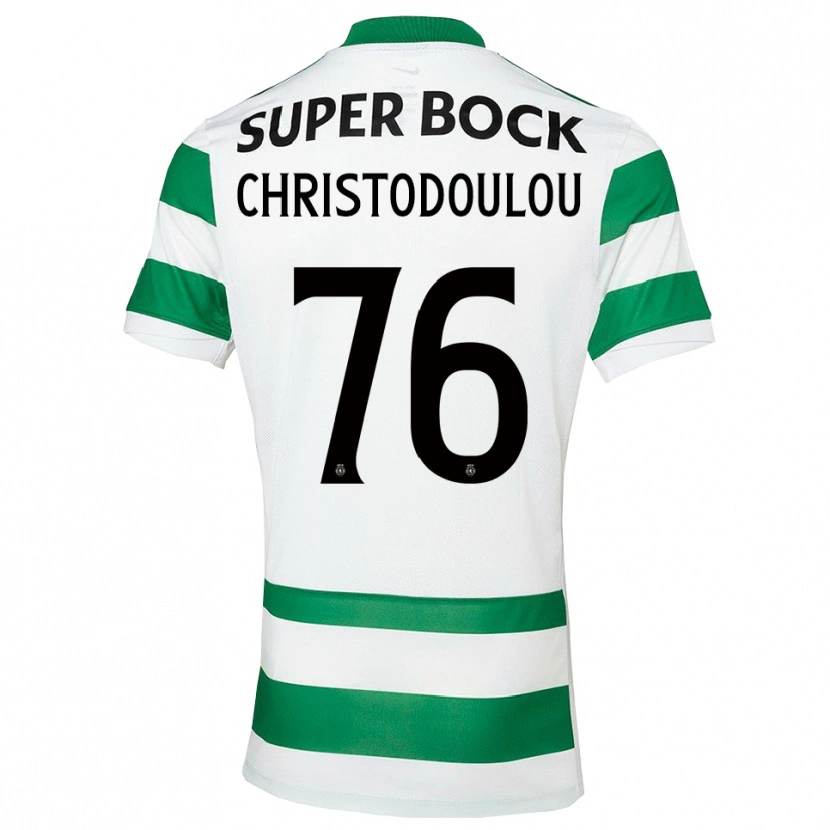 Danxen Mujer Camiseta Argyris Christodoulou #76 Verde Blanco 1ª Equipación 2025/26 La Camisa