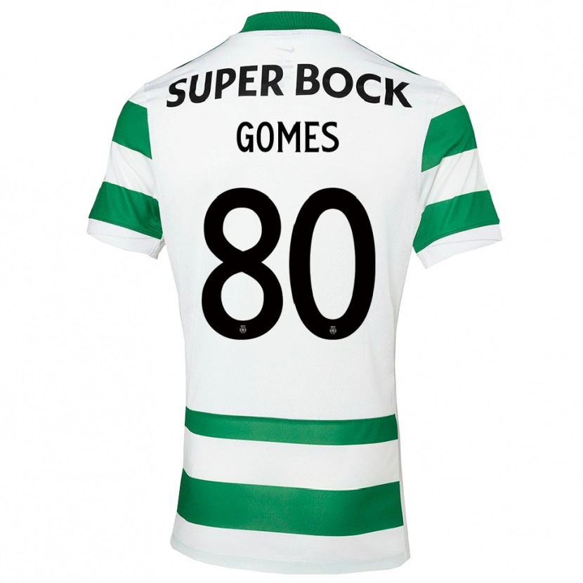 Danxen Mujer Camiseta Luís Gomes #80 Verde Blanco 1ª Equipación 2025/26 La Camisa