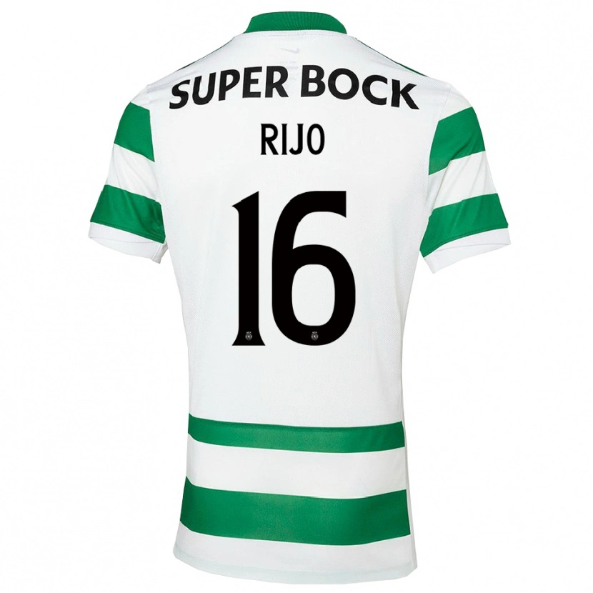 Danxen Mujer Camiseta João Rijo #16 Verde Blanco 1ª Equipación 2025/26 La Camisa