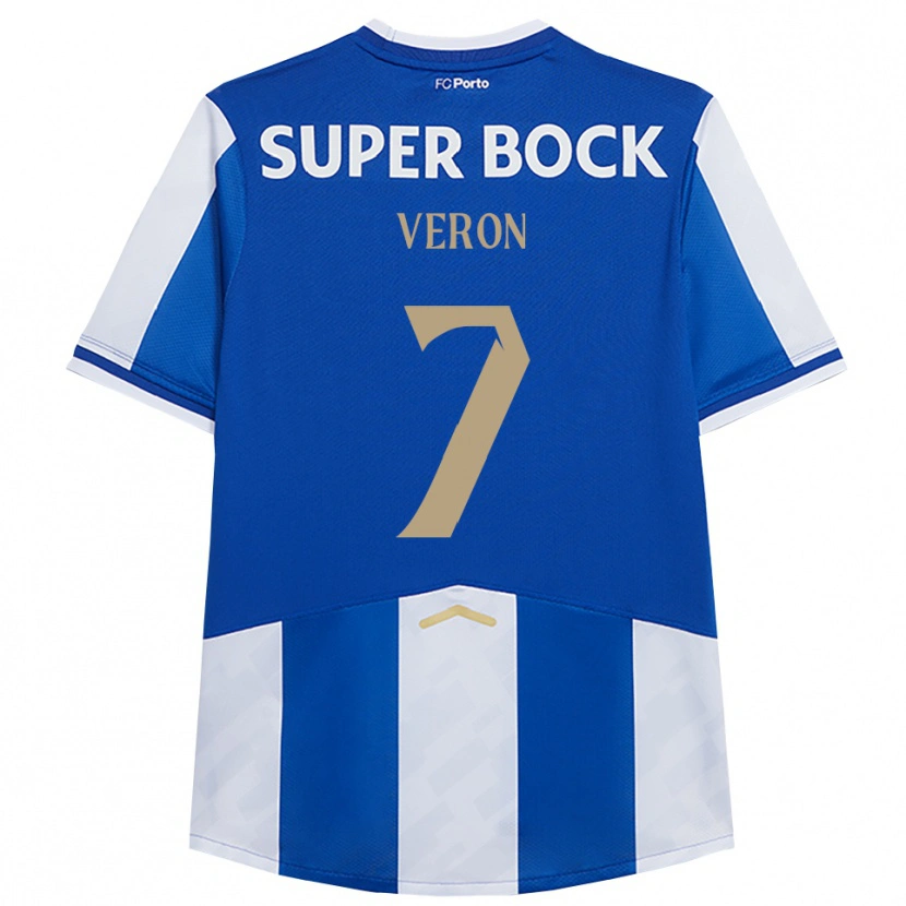 Danxen Mujer Camiseta Gabriel Veron #7 Azul Blanco 1ª Equipación 2025/26 La Camisa