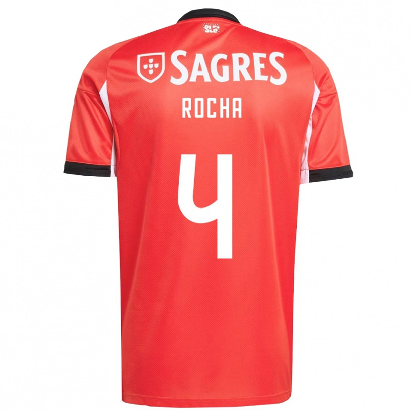 Danxen Mujer Camiseta Diogo Rocha #4 Rojo Blanco 1ª Equipación 2025/26 La Camisa