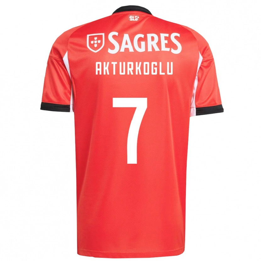Danxen Mujer Camiseta Kerem Aktürkoğlu #7 Rojo Blanco 1ª Equipación 2025/26 La Camisa