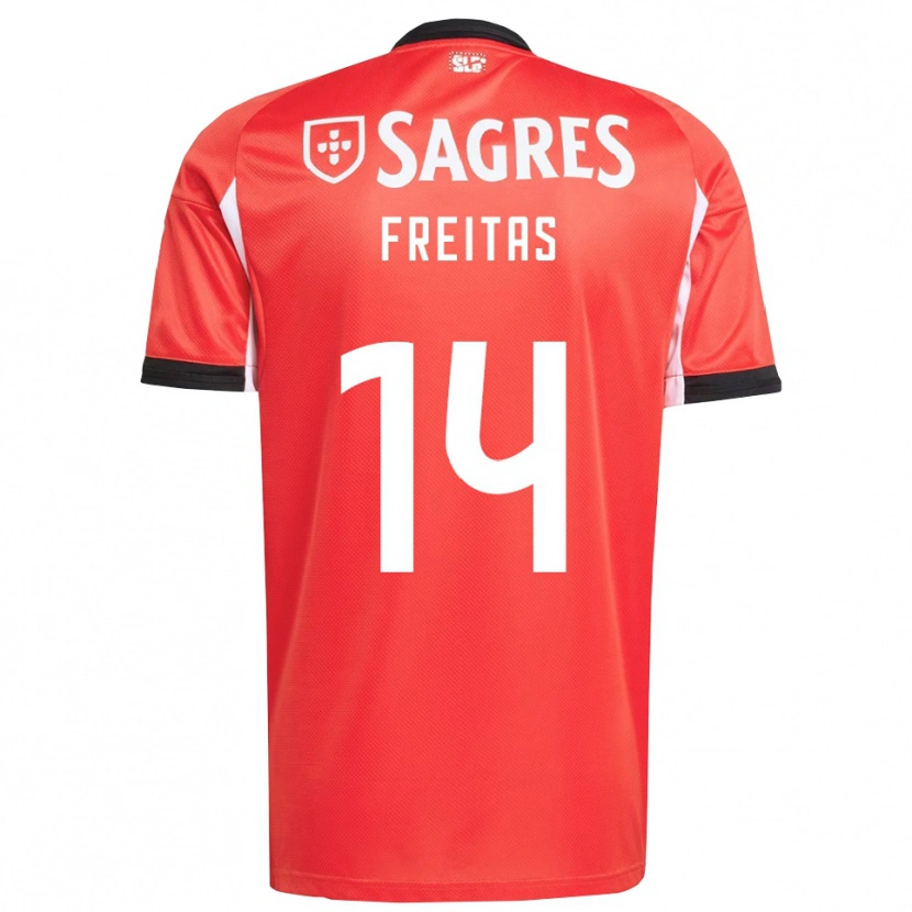 Danxen Mujer Camiseta Tiago Freitas #14 Rojo Blanco 1ª Equipación 2025/26 La Camisa