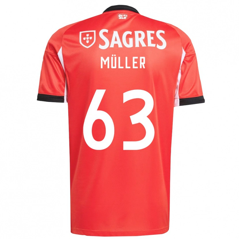 Danxen Mujer Camiseta José Müller #63 Rojo Blanco 1ª Equipación 2025/26 La Camisa