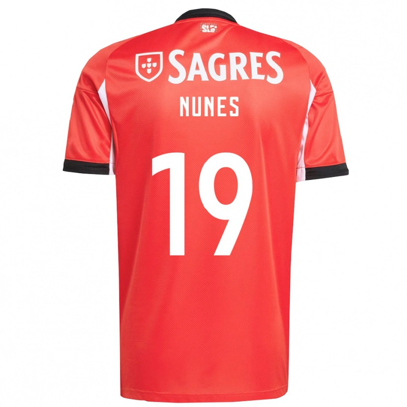 Danxen Mujer Camiseta Bernardo Nunes #19 Rojo Blanco 1ª Equipación 2025/26 La Camisa