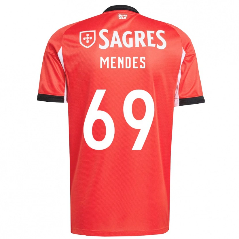 Danxen Mujer Camiseta Vladimir Mendes #69 Rojo Blanco 1ª Equipación 2025/26 La Camisa