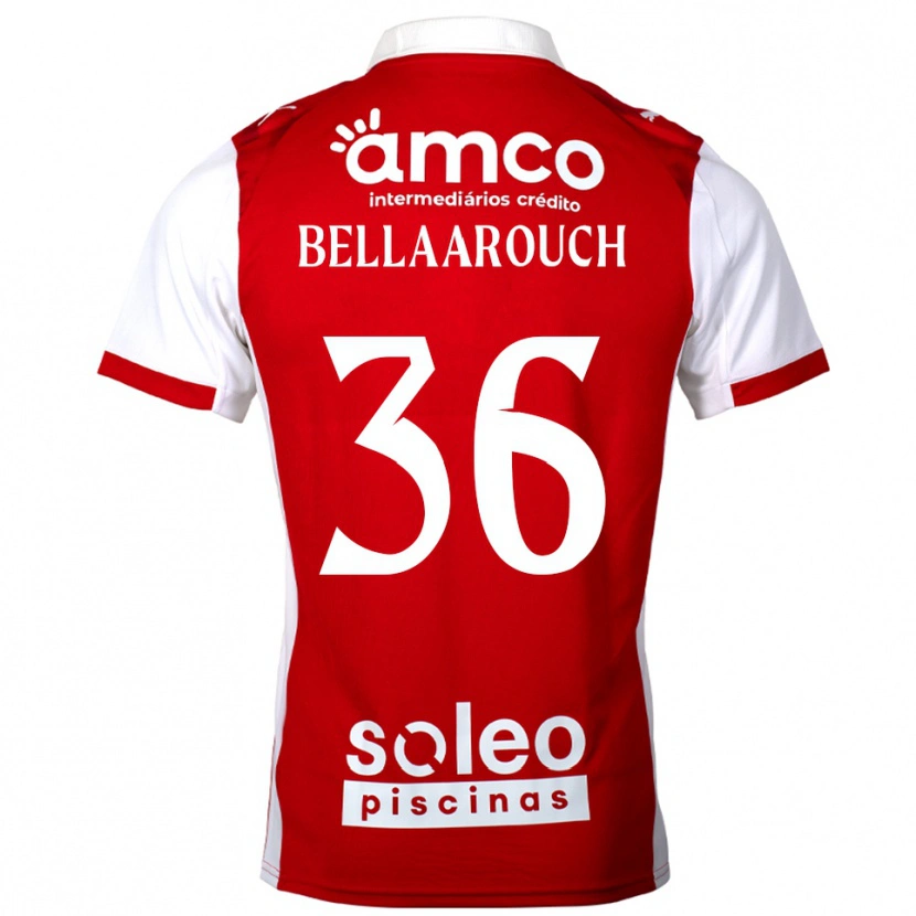 Danxen Mujer Camiseta Alaa Bellaarouch #36 Rojo Blanco 1ª Equipación 2025/26 La Camisa