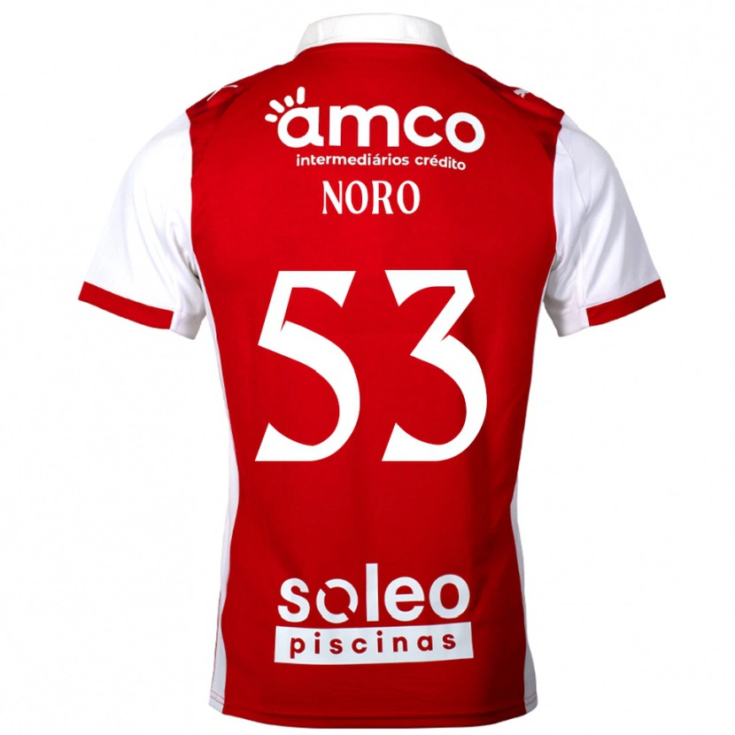 Danxen Mujer Camiseta Jonatás Noro #53 Rojo Blanco 1ª Equipación 2025/26 La Camisa