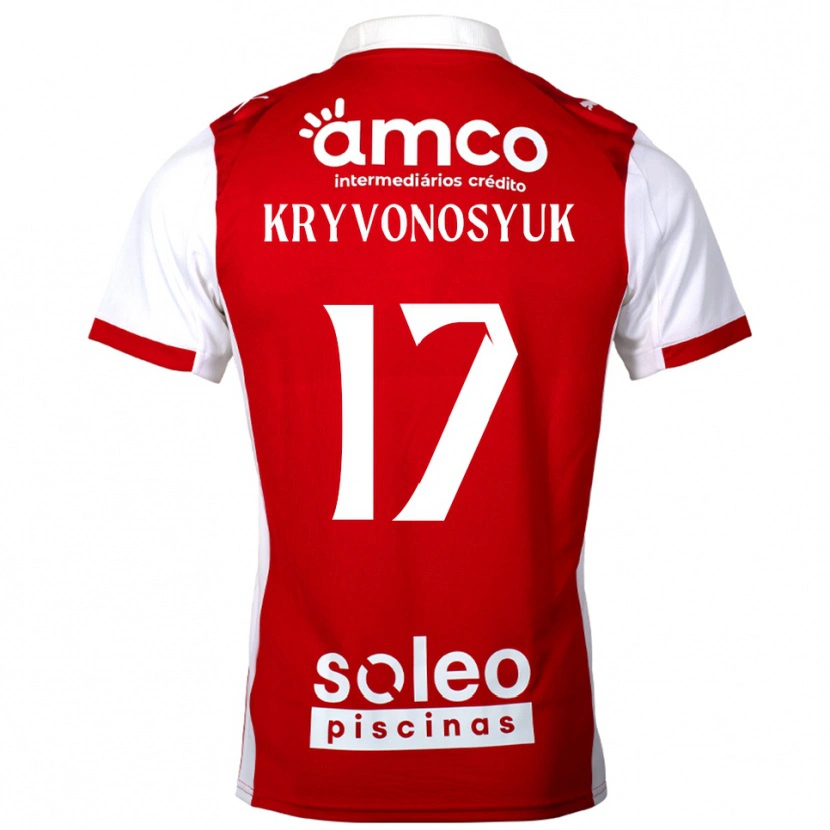 Danxen Mujer Camiseta Leonardo Kryvonosyuk #17 Rojo Blanco 1ª Equipación 2025/26 La Camisa