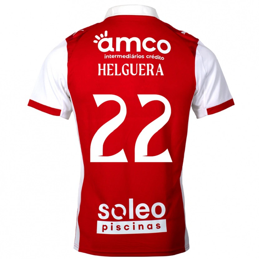 Danxen Mujer Camiseta Thiago Helguera #22 Rojo Blanco 1ª Equipación 2025/26 La Camisa