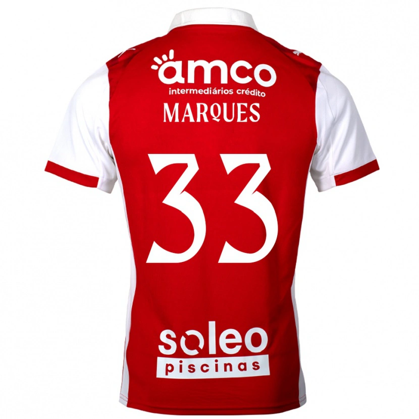 Danxen Mujer Camiseta João Marques #33 Rojo Blanco 1ª Equipación 2025/26 La Camisa
