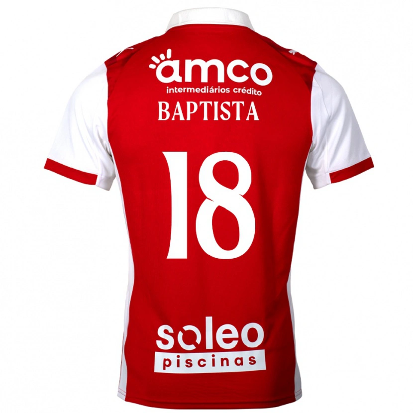 Danxen Mujer Camiseta Tiago Baptista #18 Rojo Blanco 1ª Equipación 2025/26 La Camisa