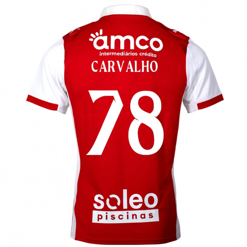 Danxen Mujer Camiseta João Carvalho #78 Rojo Blanco 1ª Equipación 2025/26 La Camisa