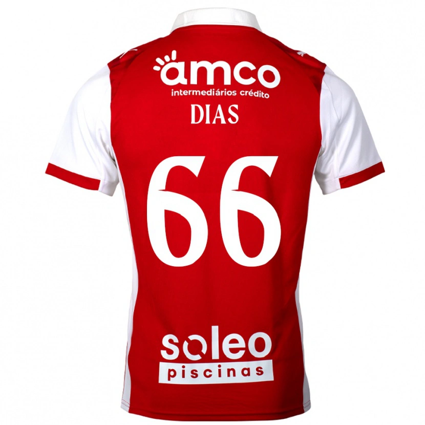 Danxen Mujer Camiseta Gonçalo Dias #66 Rojo Blanco 1ª Equipación 2025/26 La Camisa