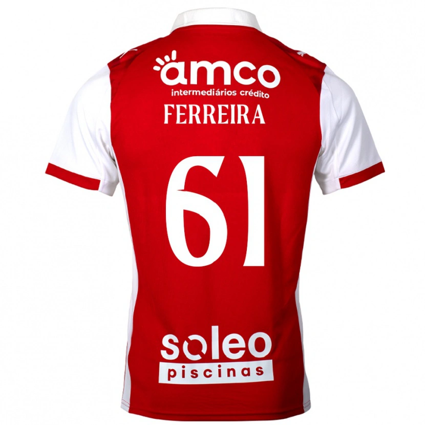Danxen Mujer Camiseta Tiago Ferreira #61 Rojo Blanco 1ª Equipación 2025/26 La Camisa
