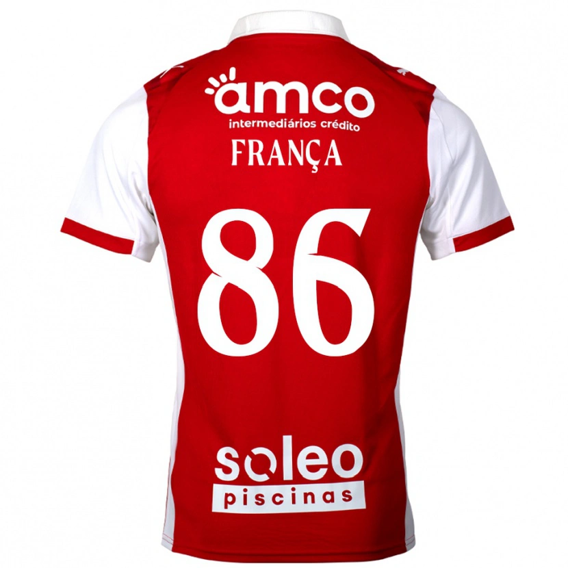 Danxen Mujer Camiseta Francisco França #86 Rojo Blanco 1ª Equipación 2025/26 La Camisa