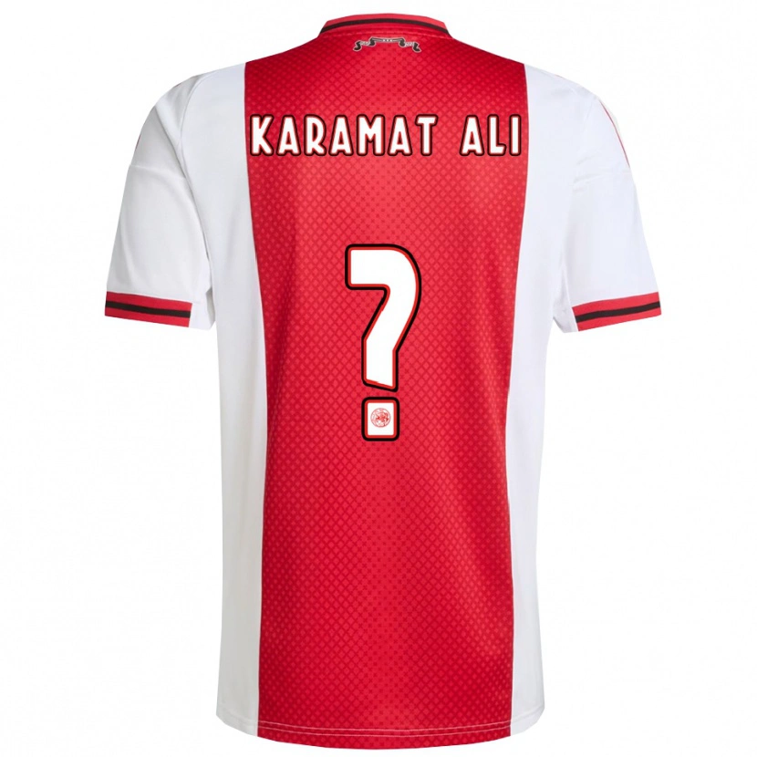 Danxen Mujer Camiseta Yaïr Karamat Ali #0 Rojo Blanco 1ª Equipación 2025/26 La Camisa