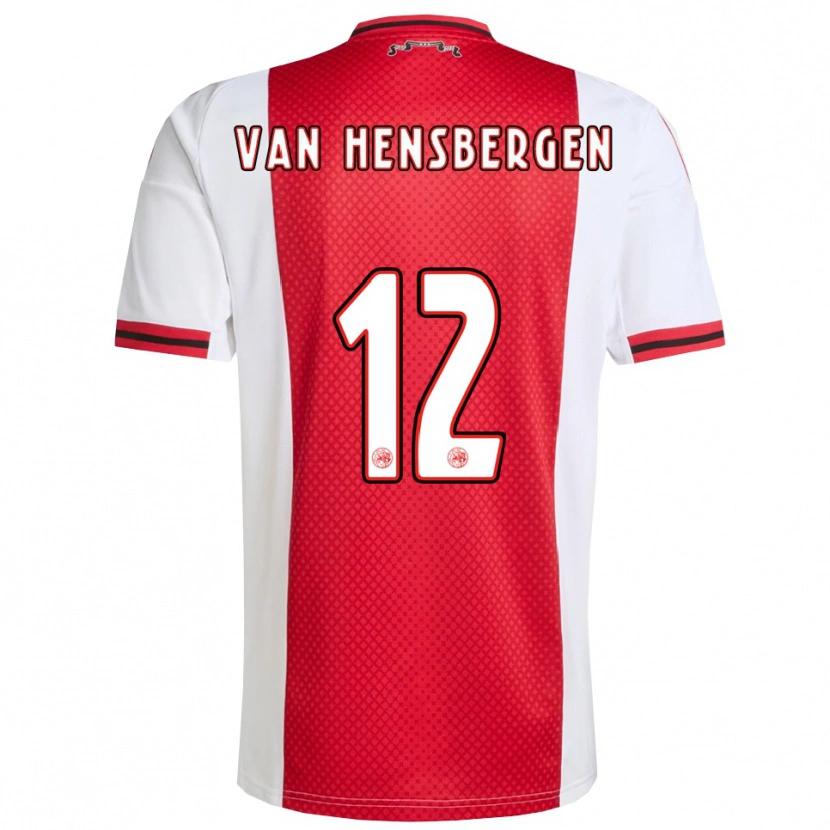 Danxen Mujer Camiseta Jade Van Hensbergen #12 Rojo Blanco 1ª Equipación 2025/26 La Camisa