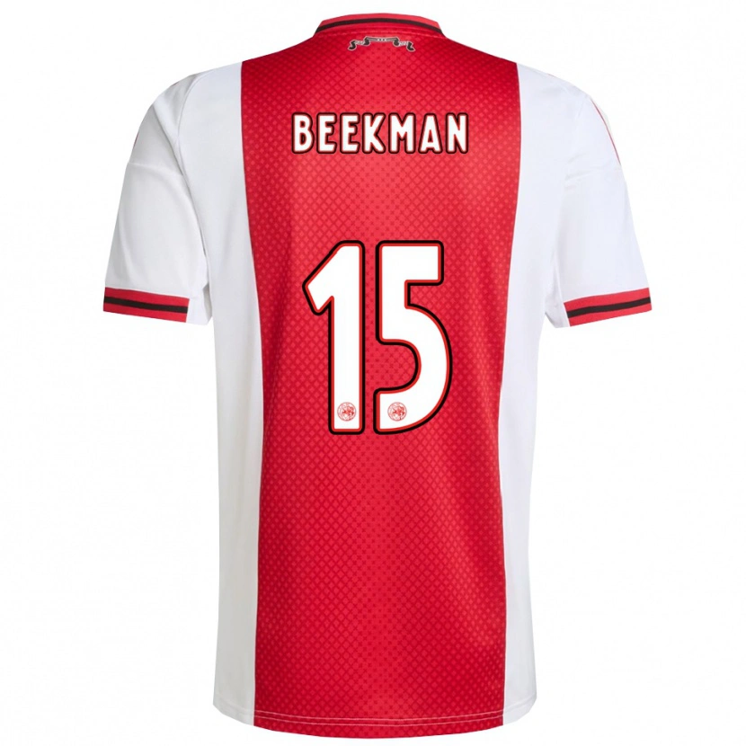 Danxen Mujer Camiseta Luuk Beekman #15 Rojo Blanco 1ª Equipación 2025/26 La Camisa