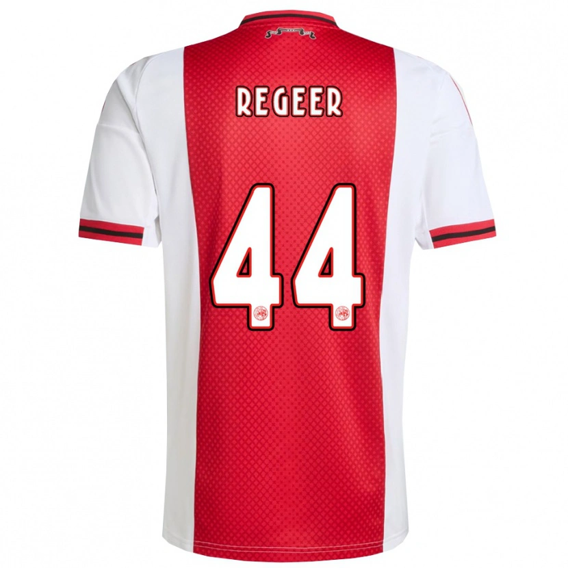 Danxen Mujer Camiseta Youri Regeer #44 Rojo Blanco 1ª Equipación 2025/26 La Camisa