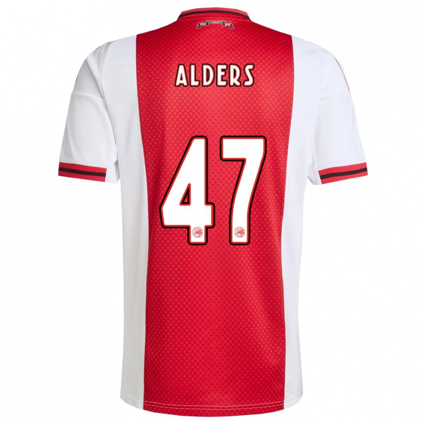 Danxen Mujer Camiseta Gerald Alders #47 Rojo Blanco 1ª Equipación 2025/26 La Camisa