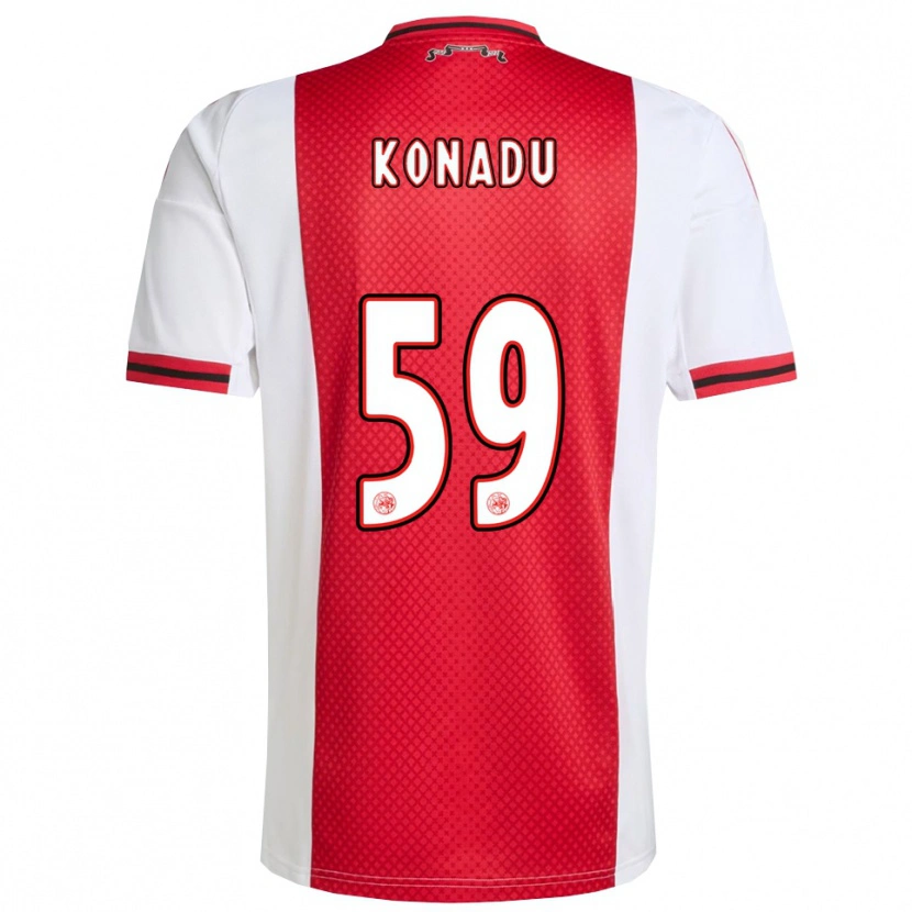 Danxen Mujer Camiseta Don-Angelo Konadu #59 Rojo Blanco 1ª Equipación 2025/26 La Camisa