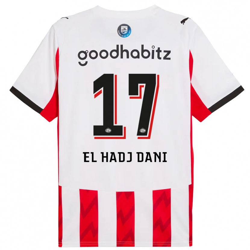 Danxen Mujer Camiseta Soudais El Hadj Dani #17 Rojo Blanco 1ª Equipación 2025/26 La Camisa