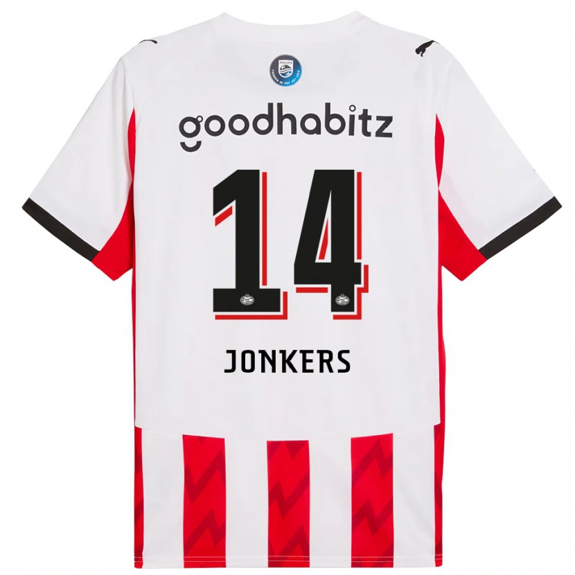 Danxen Mujer Camiseta Brent Jonkers #14 Rojo Blanco 1ª Equipación 2025/26 La Camisa