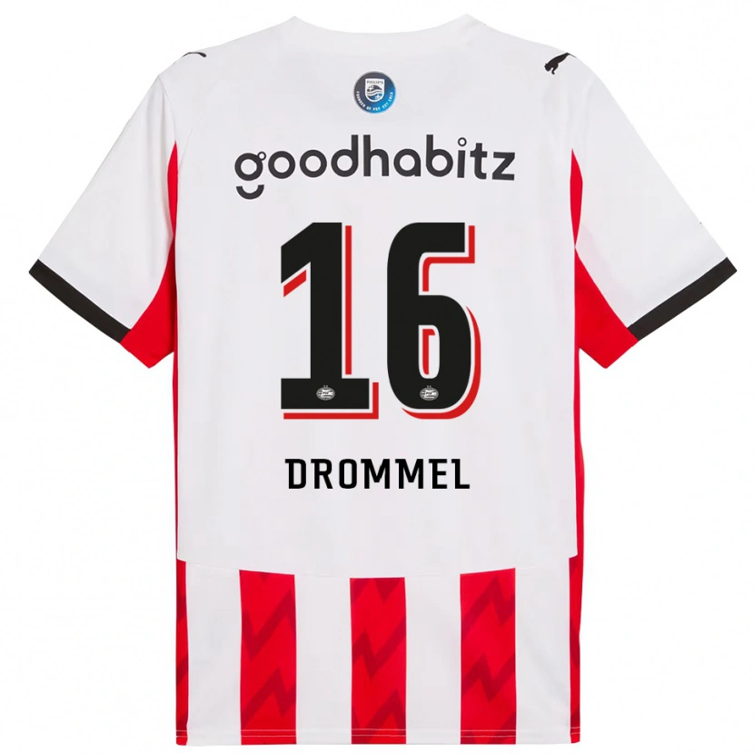 Danxen Mujer Camiseta Joel Drommel #16 Rojo Blanco 1ª Equipación 2025/26 La Camisa