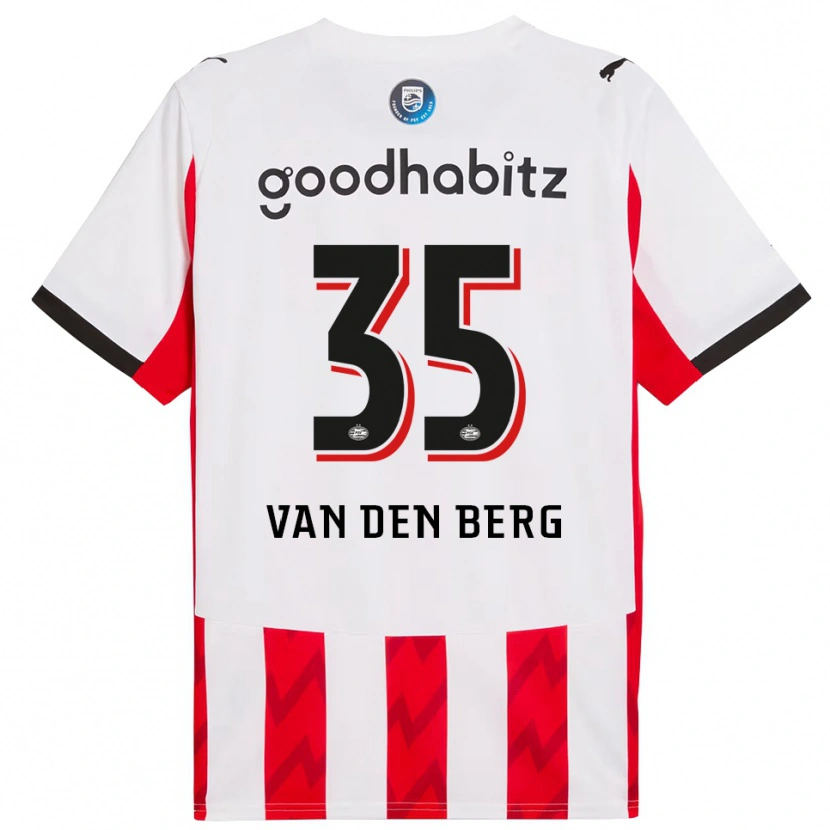 Danxen Mujer Camiseta Joel Van Den Berg #35 Rojo Blanco 1ª Equipación 2025/26 La Camisa