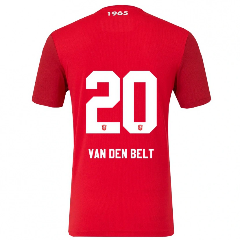 Danxen Mujer Camiseta Thomas Van Den Belt #20 Rojo Blanco 1ª Equipación 2025/26 La Camisa
