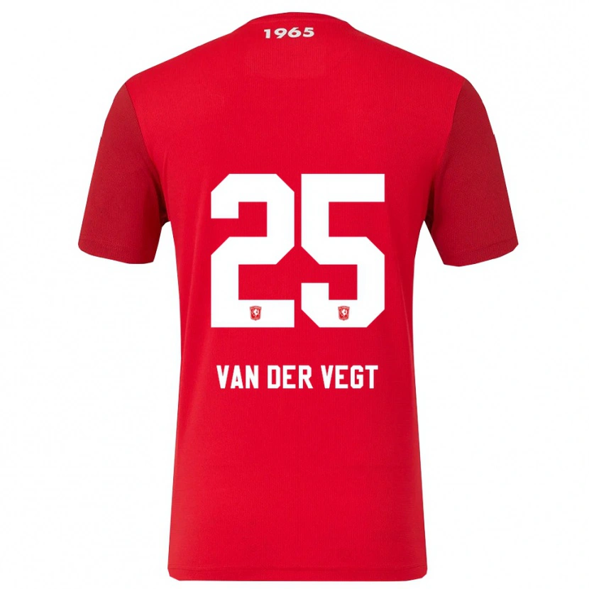 Danxen Mujer Camiseta Imre Van Der Vegt #25 Rojo Blanco 1ª Equipación 2025/26 La Camisa