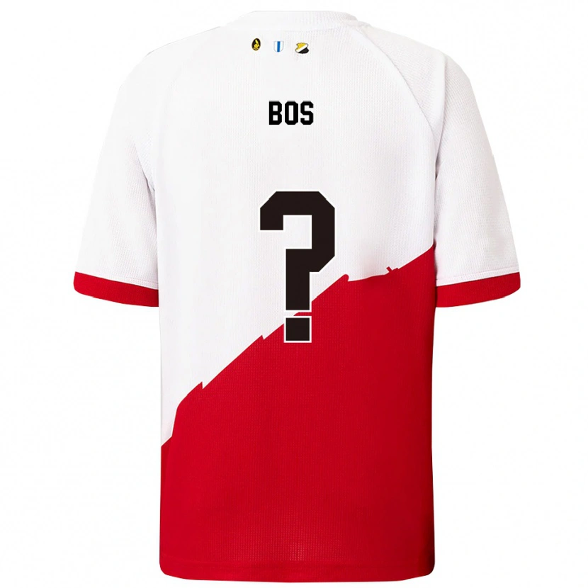 Danxen Mujer Camiseta Torben Bos #0 Blanco Rojo 1ª Equipación 2025/26 La Camisa
