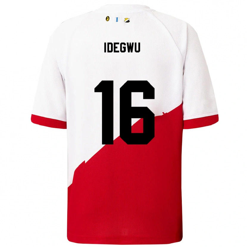 Danxen Mujer Camiseta Kelechi Idegwu #16 Blanco Rojo 1ª Equipación 2025/26 La Camisa