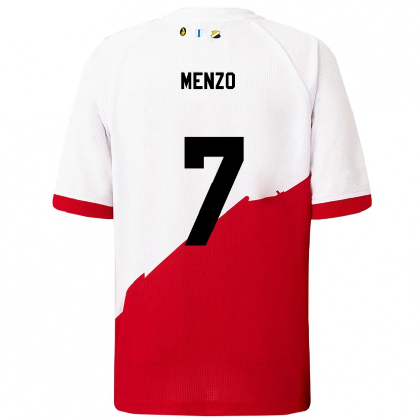 Danxen Mujer Camiseta Björn Menzo #7 Blanco Rojo 1ª Equipación 2025/26 La Camisa