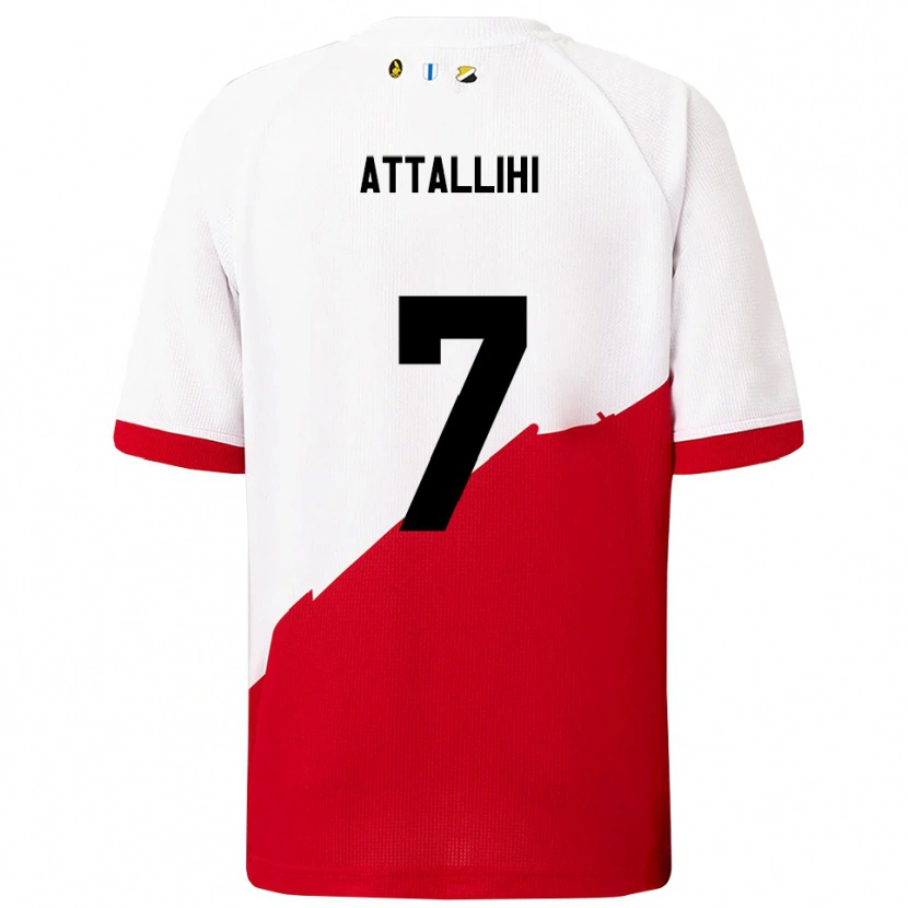 Danxen Mujer Camiseta Adam Attallihi #7 Blanco Rojo 1ª Equipación 2025/26 La Camisa