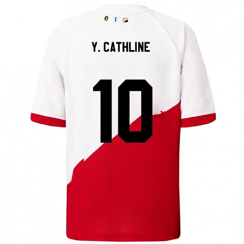 Danxen Mujer Camiseta Yoann Cathline #10 Blanco Rojo 1ª Equipación 2025/26 La Camisa