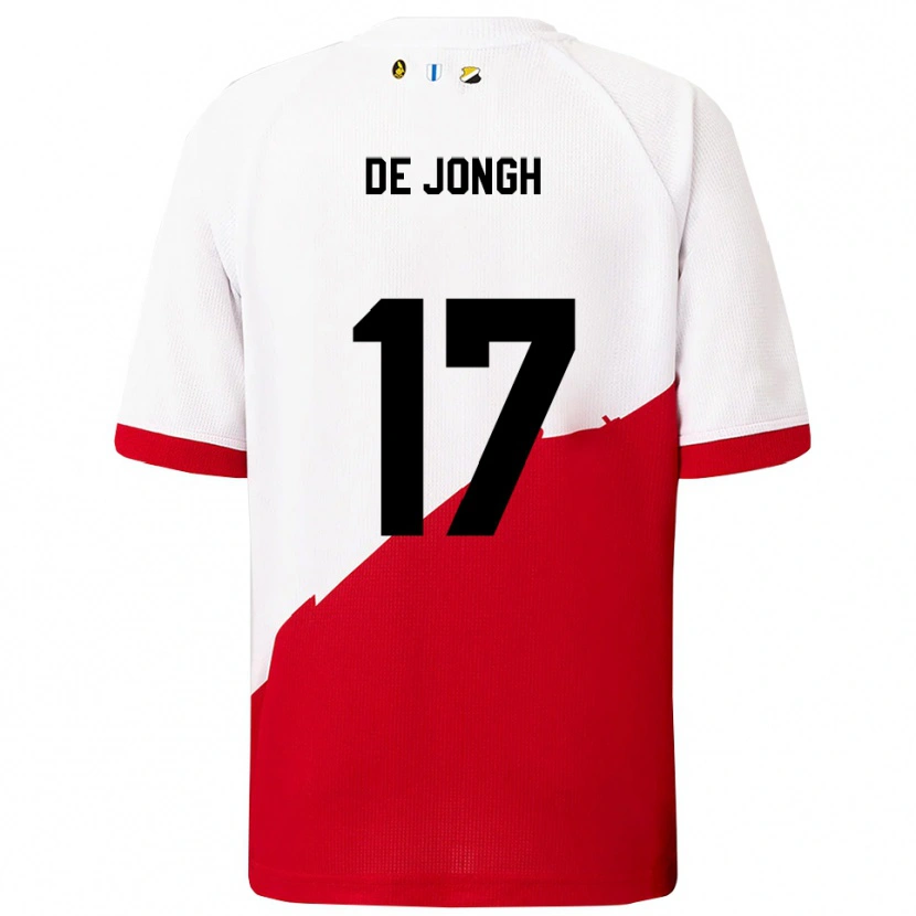Danxen Mujer Camiseta Bryan De Jongh #17 Blanco Rojo 1ª Equipación 2025/26 La Camisa