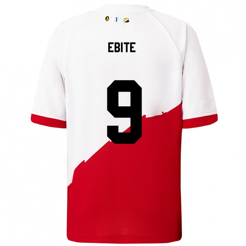 Danxen Mujer Camiseta Shedrach Ebite #9 Blanco Rojo 1ª Equipación 2025/26 La Camisa