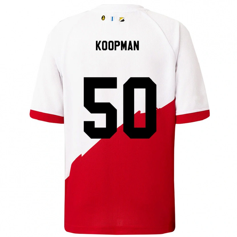 Danxen Mujer Camiseta Kyra Koopman #50 Blanco Rojo 1ª Equipación 2025/26 La Camisa