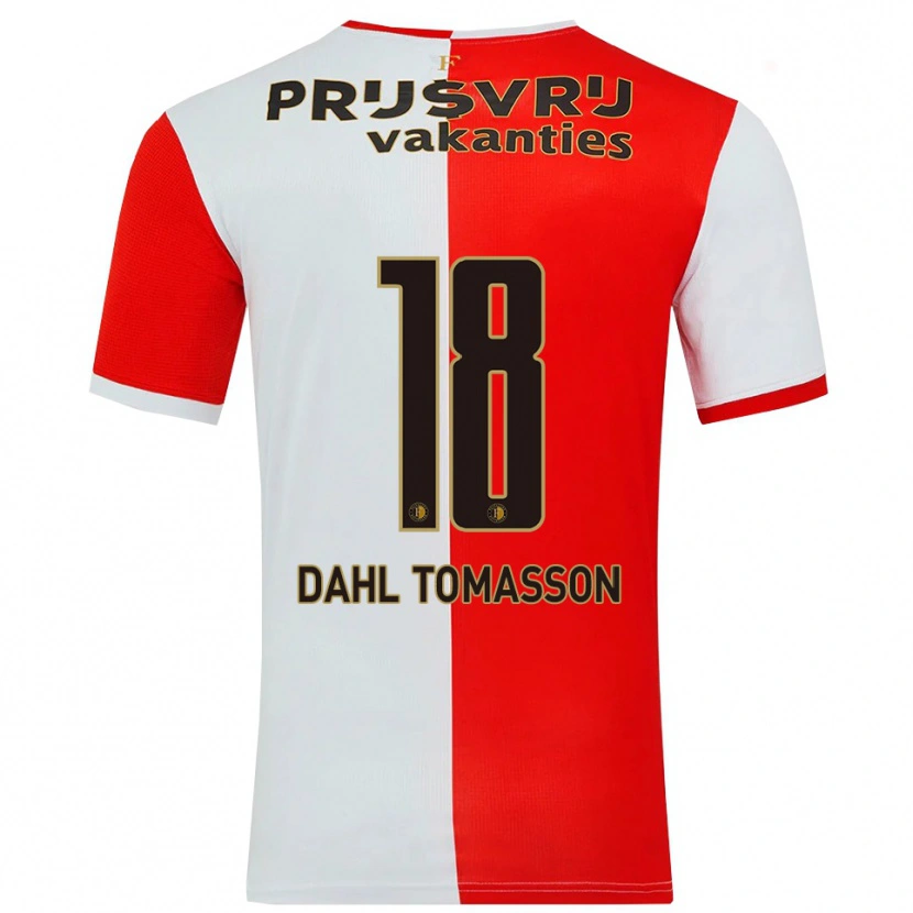 Danxen Mujer Camiseta Luca Dahl Tomasson #18 Rojo Blanco 1ª Equipación 2025/26 La Camisa