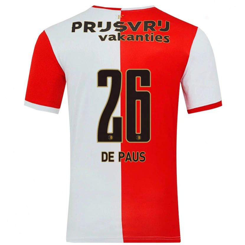 Danxen Mujer Camiseta Sanne De Paus #26 Rojo Blanco 1ª Equipación 2025/26 La Camisa