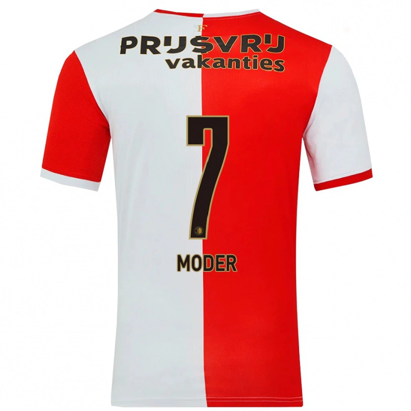 Danxen Mujer Camiseta Jakub Moder #7 Rojo Blanco 1ª Equipación 2025/26 La Camisa