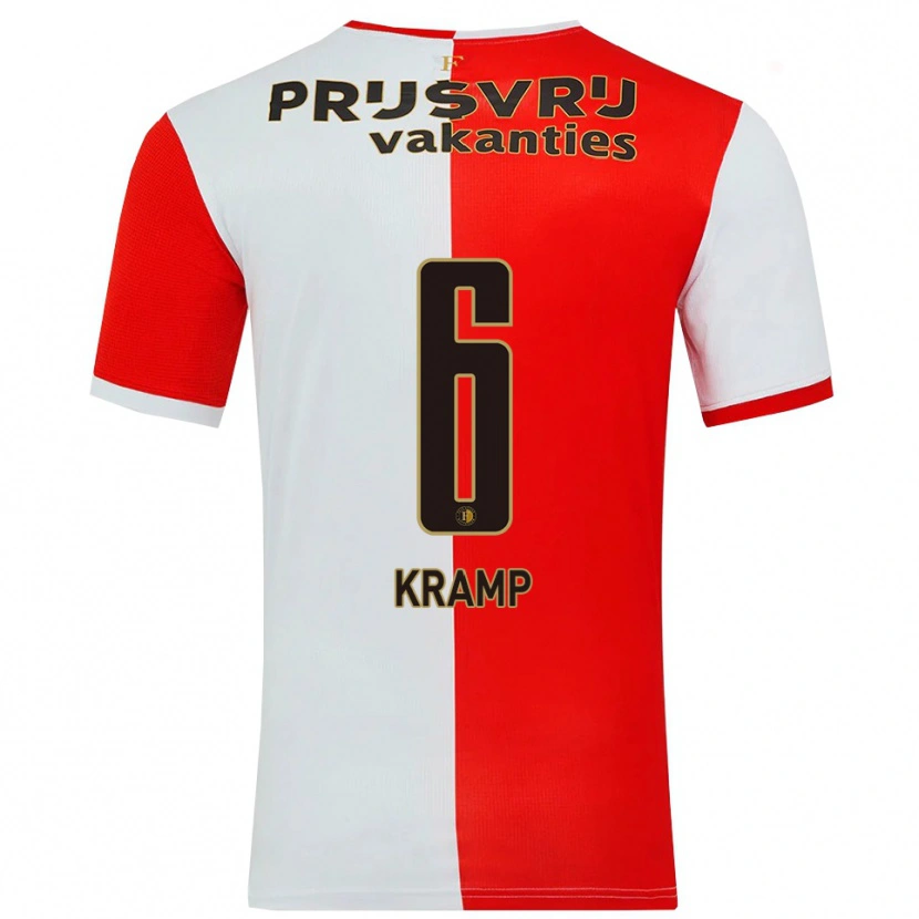 Danxen Mujer Camiseta Michael Kramp #6 Rojo Blanco 1ª Equipación 2025/26 La Camisa