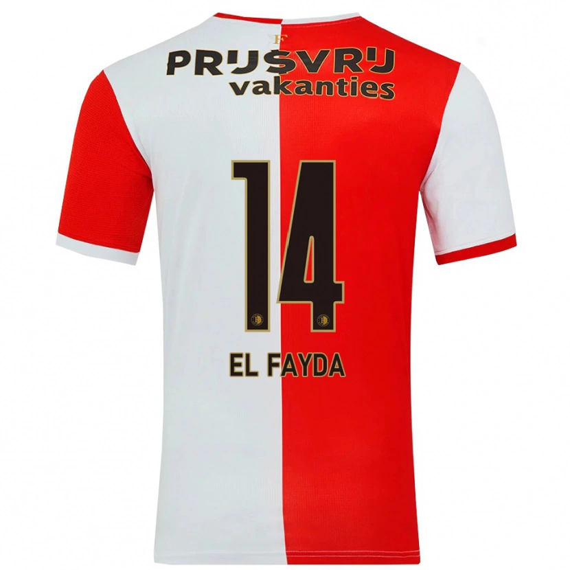 Danxen Mujer Camiseta Damin El Fayda #14 Rojo Blanco 1ª Equipación 2025/26 La Camisa